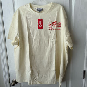 NEW Men's Warren James Graphic T-Shirt 3XL Cream & Red
